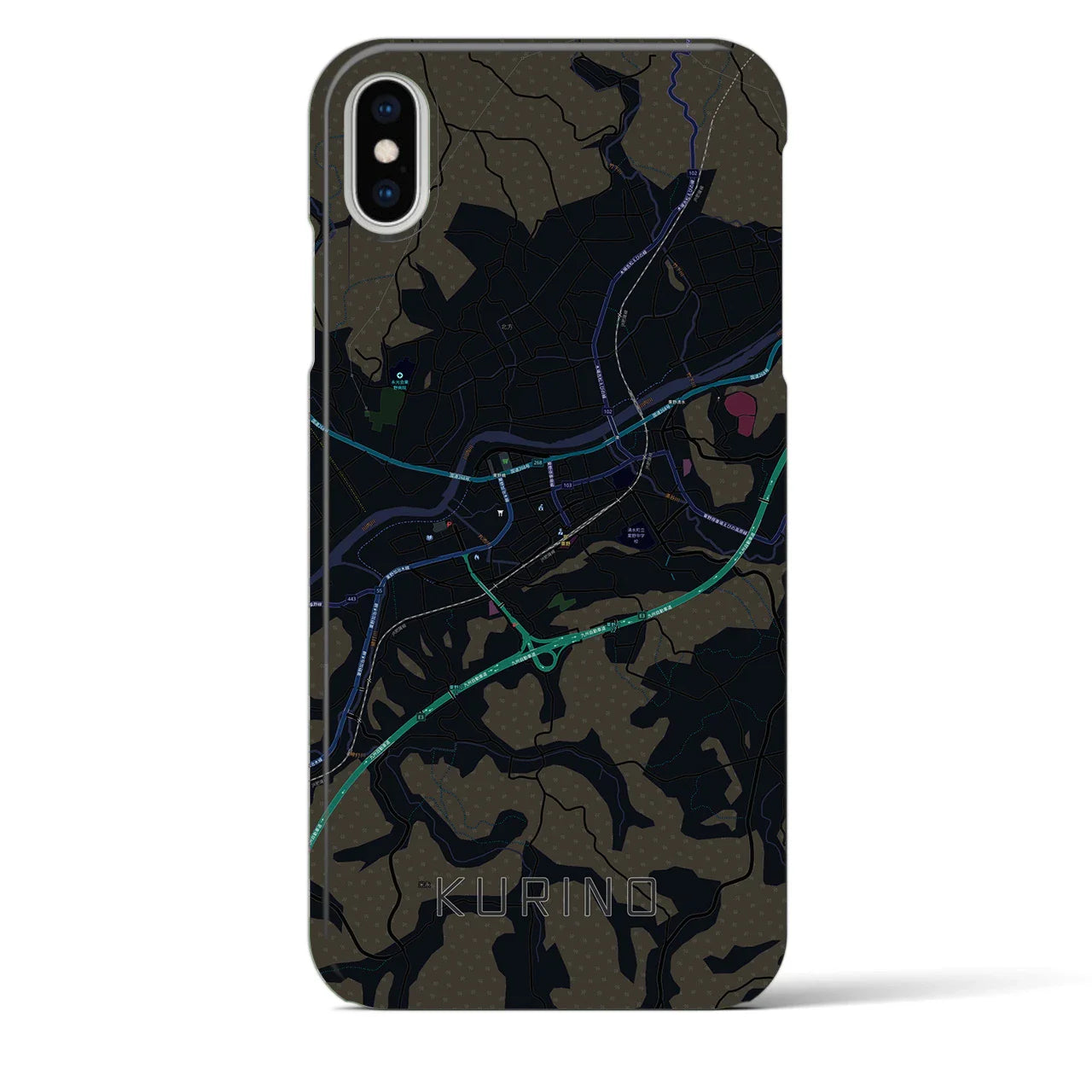 【栗野(鹿児島県)】地図柄iPhoneケース(バックカバータイプ)