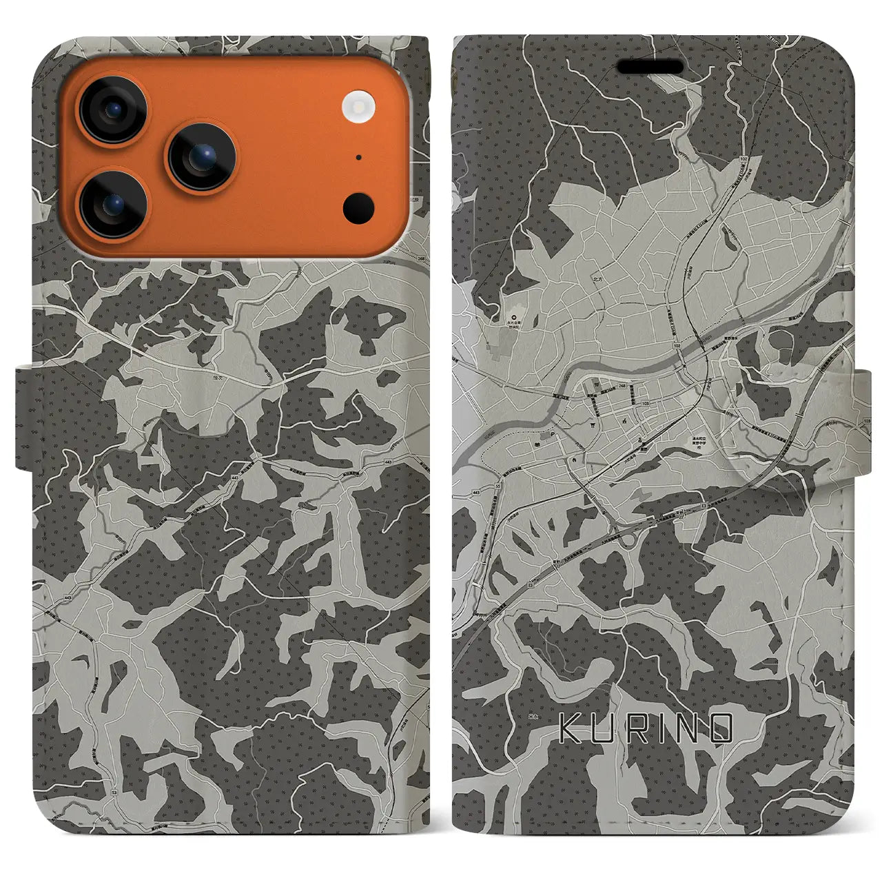 【栗野(鹿児島県)】地図柄iPhoneケース(手帳タイプ)