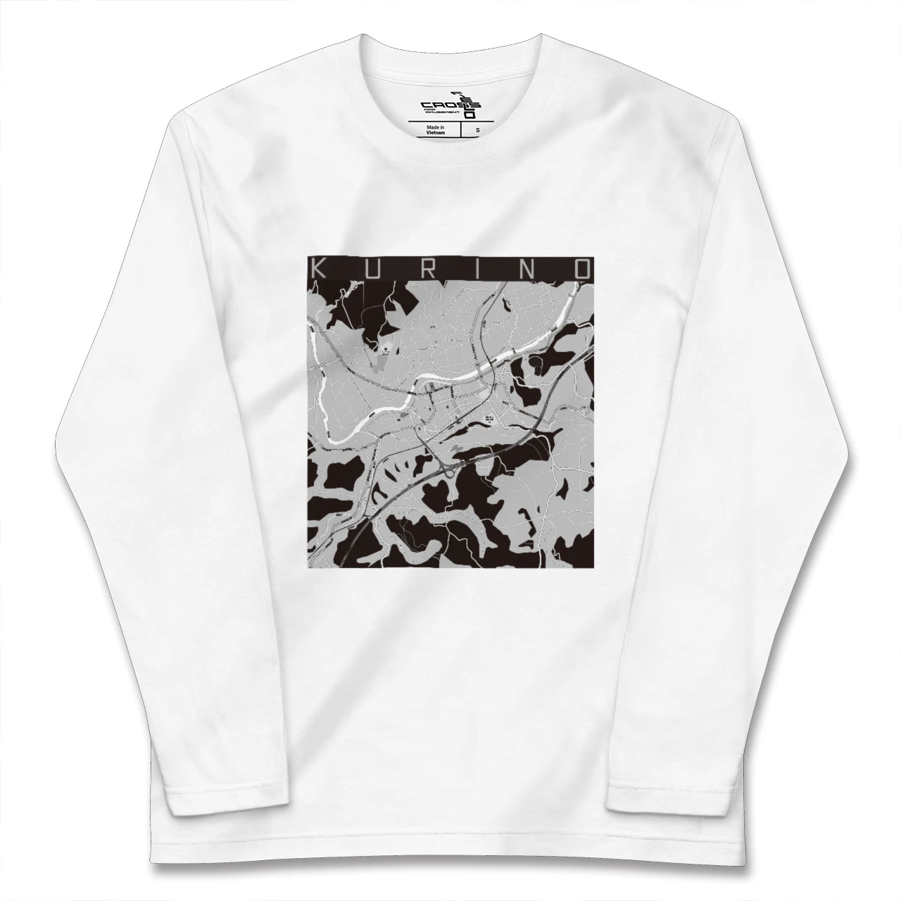 【栗野(鹿児島県)】地図柄ロングスリーブTシャツ