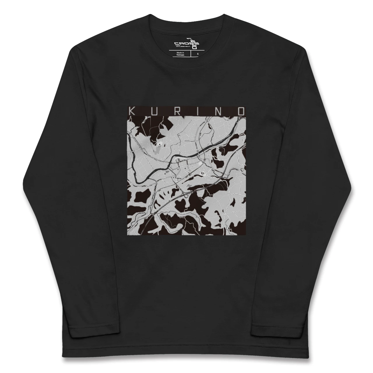 【栗野(鹿児島県)】地図柄ロングスリーブTシャツ