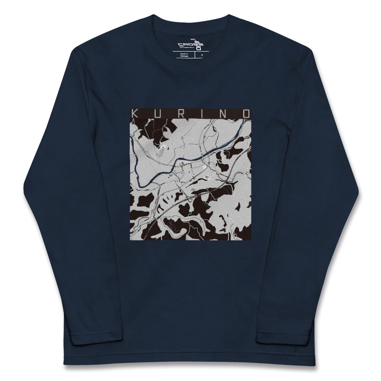 【栗野(鹿児島県)】地図柄ロングスリーブTシャツ