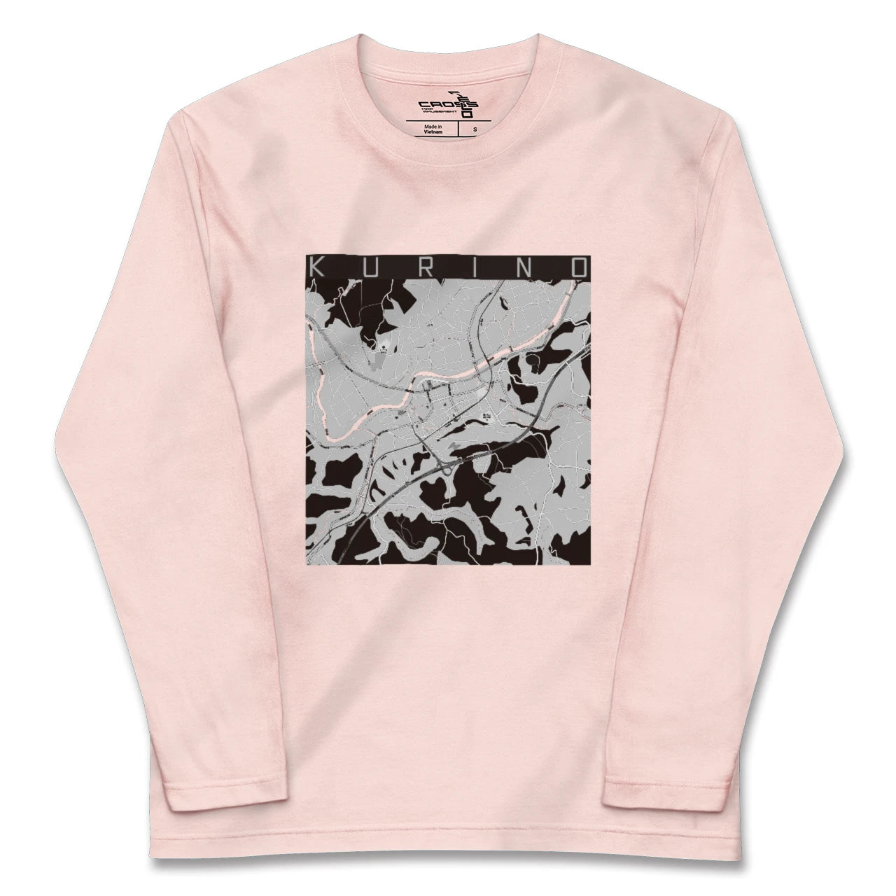 【栗野(鹿児島県)】地図柄ロングスリーブTシャツ