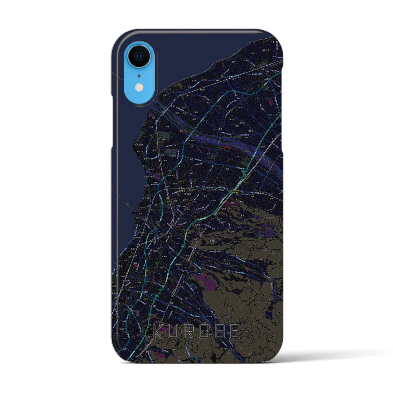 【黒部(富山県)】地図柄iPhoneケース(バックカバータイプ)