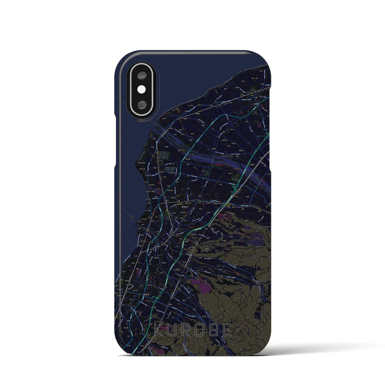 【黒部(富山県)】地図柄iPhoneケース(バックカバータイプ)