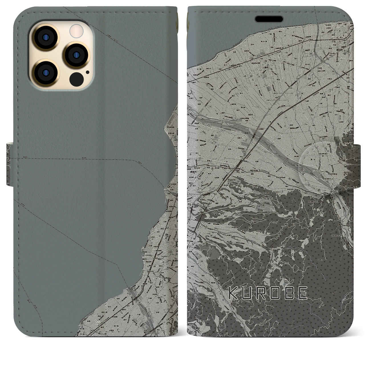 【黒部(富山県)】地図柄iPhoneケース(手帳タイプ)