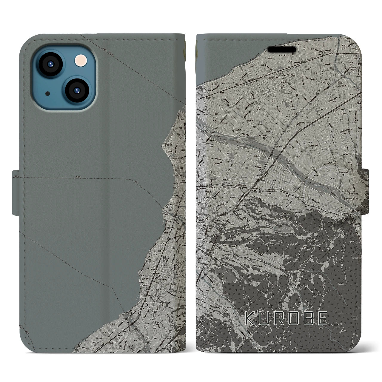 【黒部(富山県)】地図柄iPhoneケース(手帳タイプ)