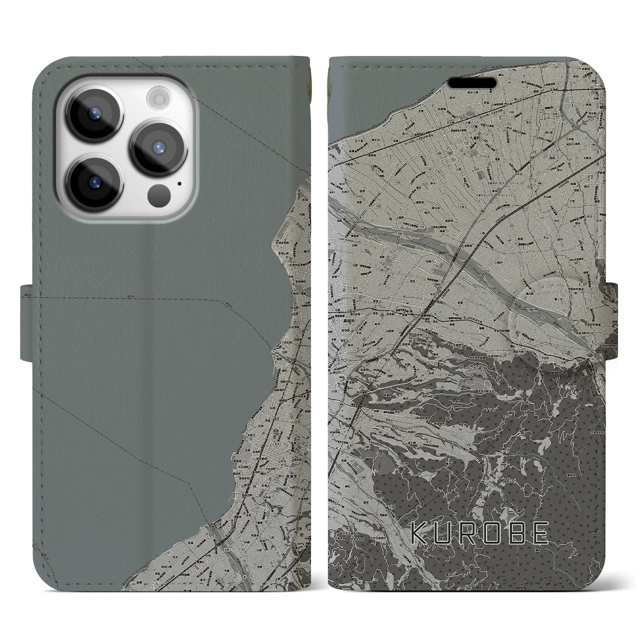 【黒部(富山県)】地図柄iPhoneケース(手帳タイプ)