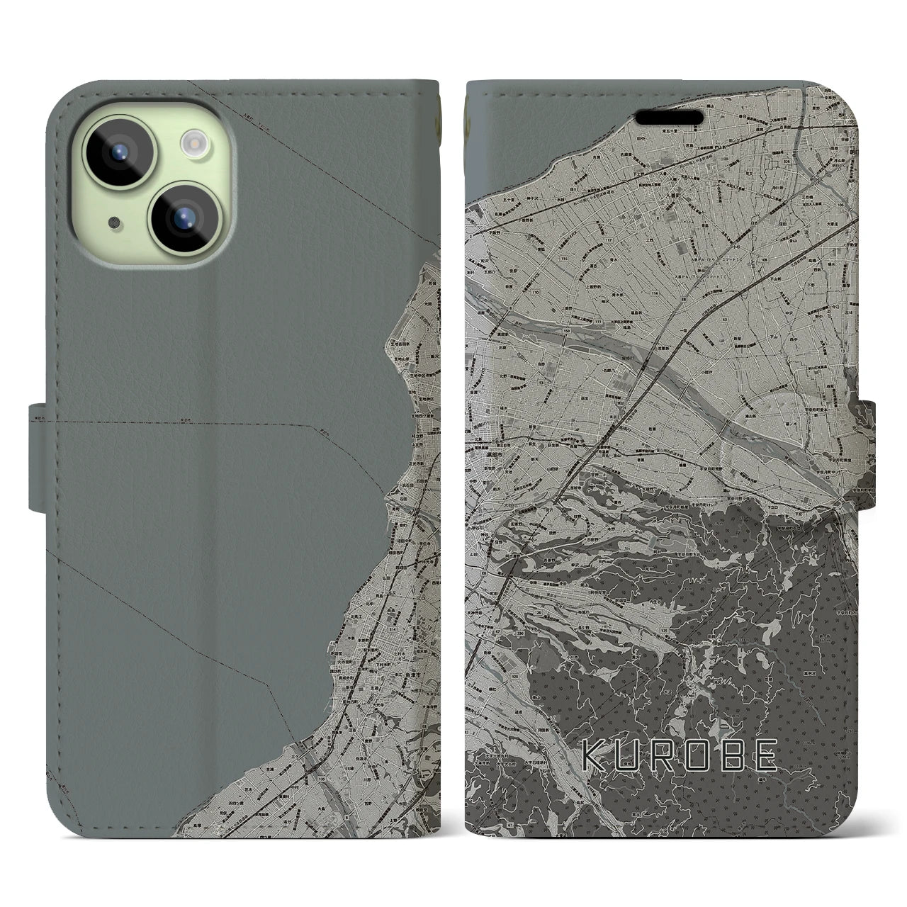 【黒部(富山県)】地図柄iPhoneケース(手帳タイプ)