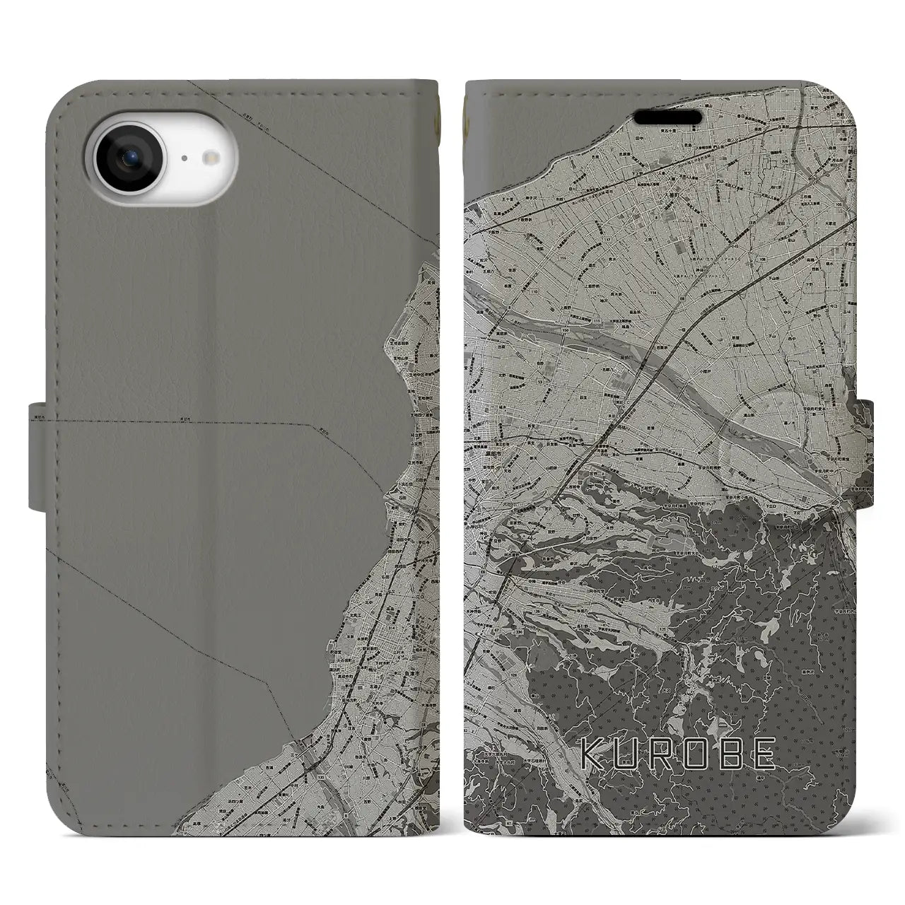 【黒部(富山県)】地図柄iPhoneケース(手帳タイプ)