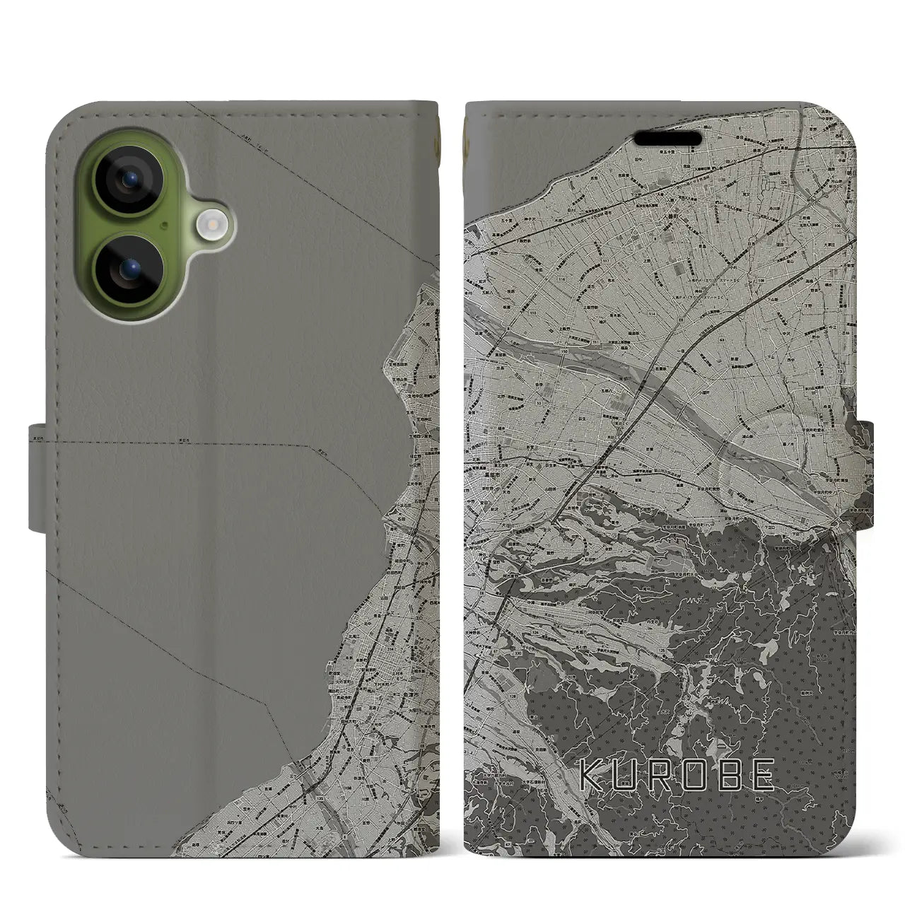 【黒部(富山県)】地図柄iPhoneケース(手帳タイプ)