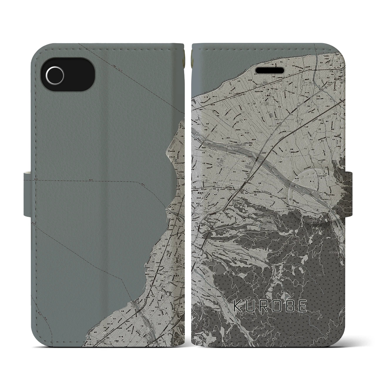 【黒部(富山県)】地図柄iPhoneケース(手帳タイプ)