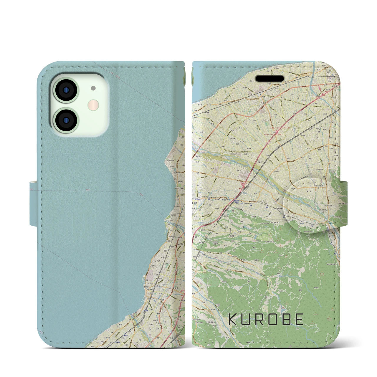 【黒部(富山県)】地図柄iPhoneケース(手帳タイプ)