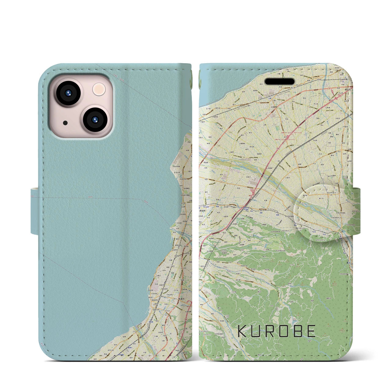 【黒部(富山県)】地図柄iPhoneケース(手帳タイプ)