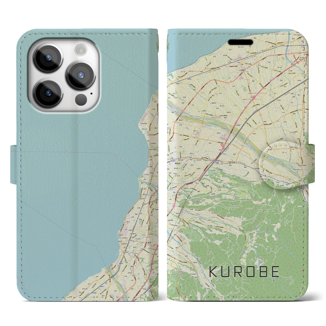 【黒部(富山県)】地図柄iPhoneケース(手帳タイプ)