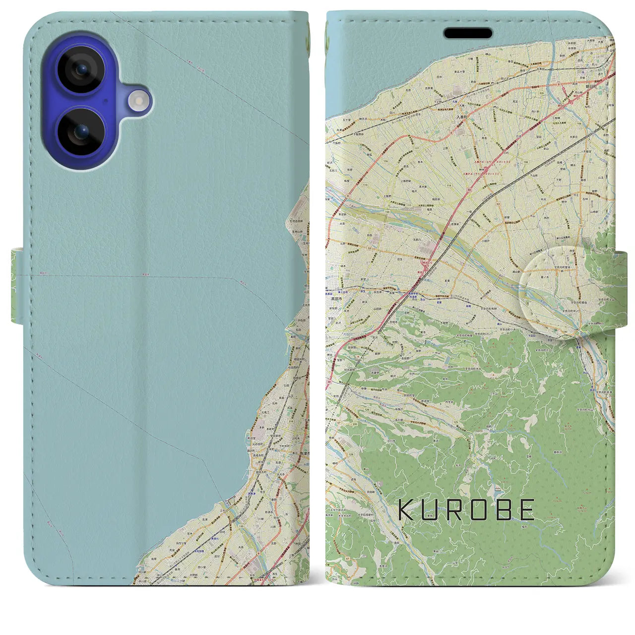 【黒部(富山県)】地図柄iPhoneケース(手帳タイプ)