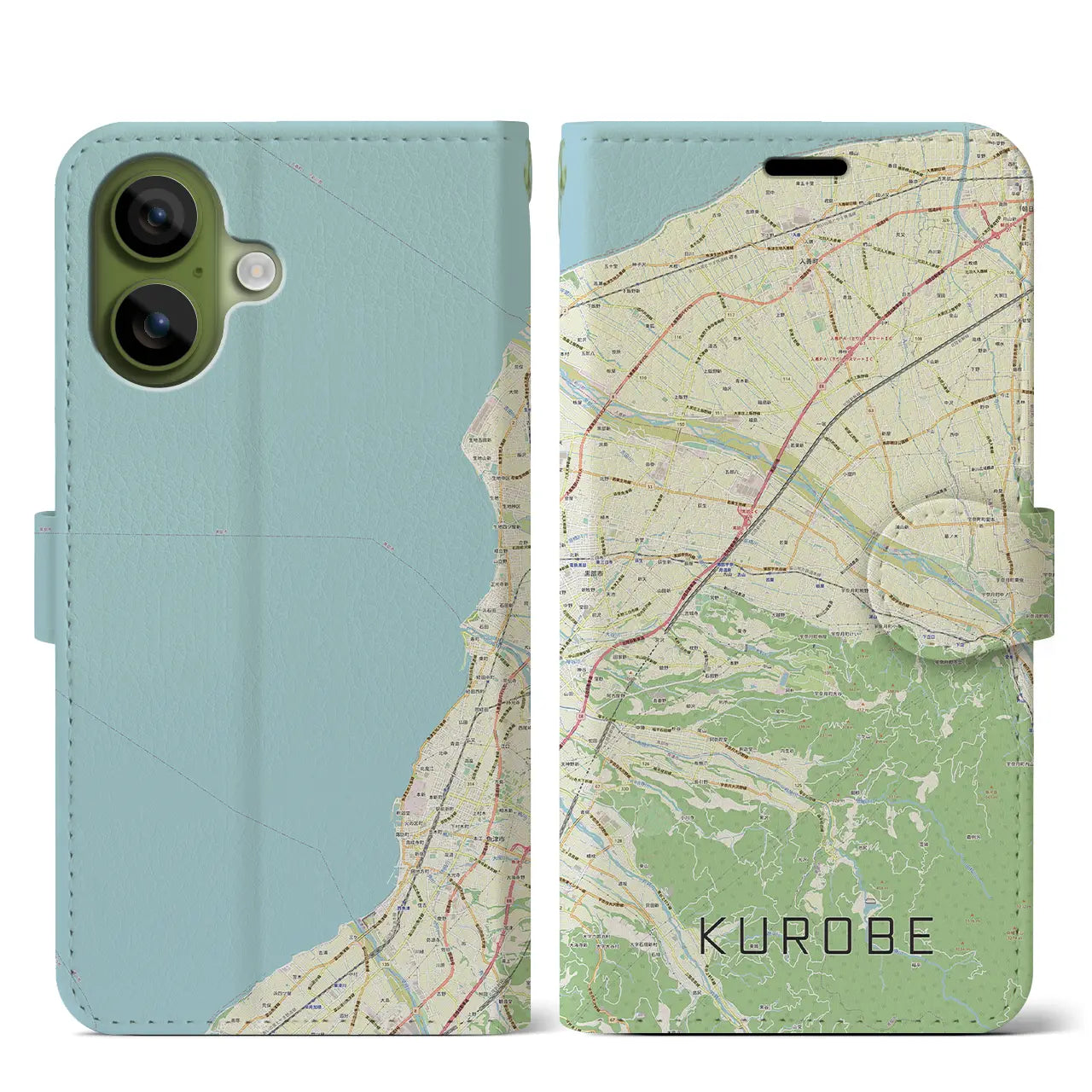 【黒部(富山県)】地図柄iPhoneケース(手帳タイプ)