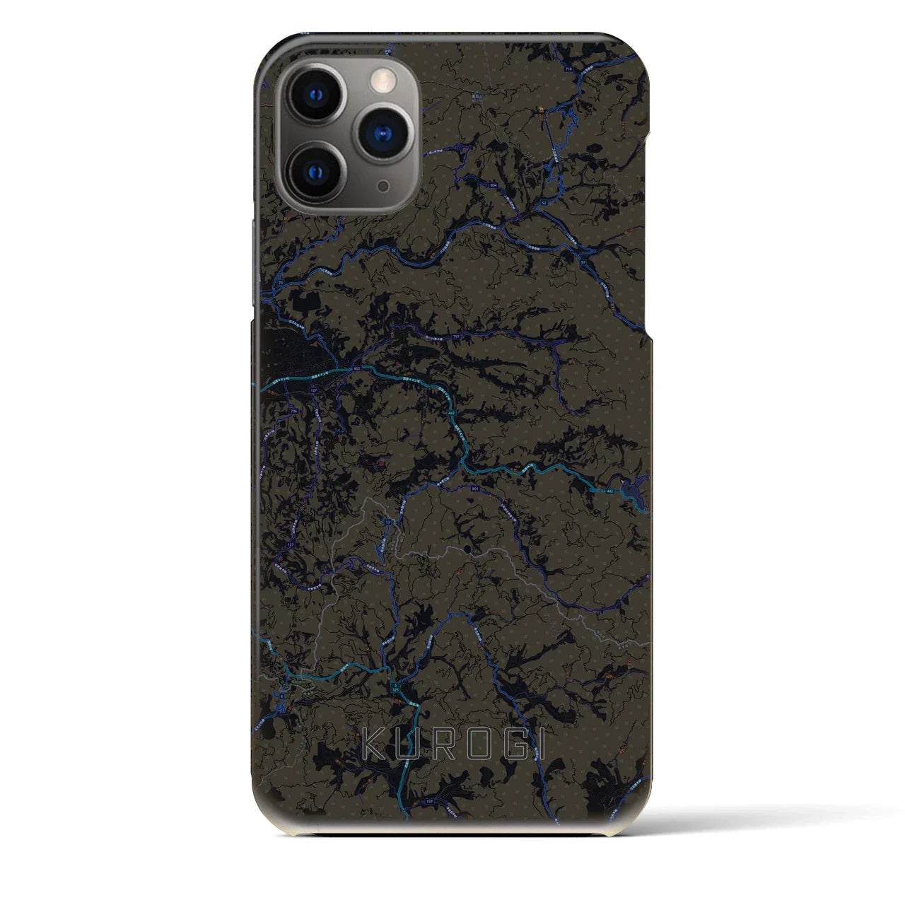【黒木(福岡県)】地図柄iPhoneケース(バックカバータイプ)