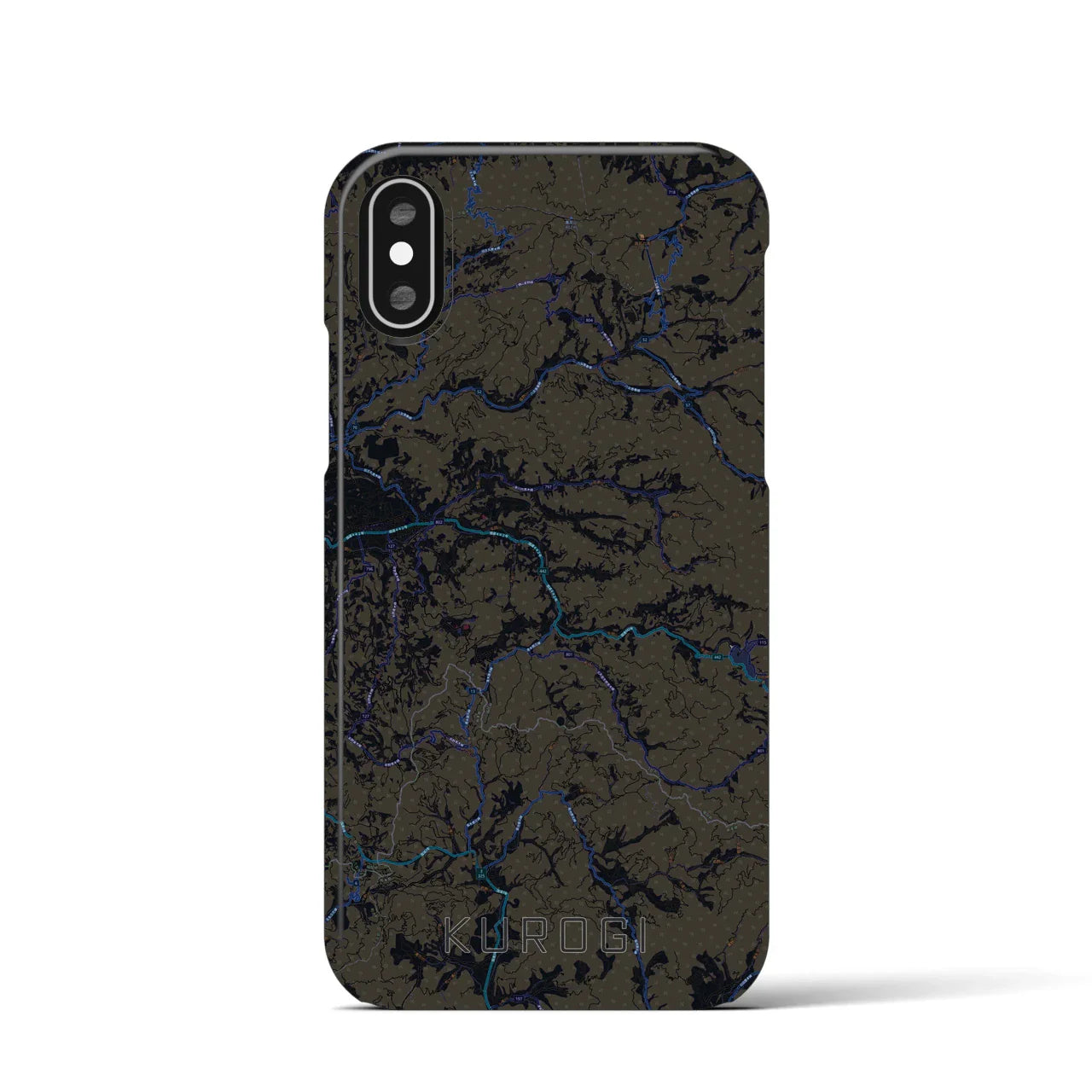【黒木(福岡県)】地図柄iPhoneケース(バックカバータイプ)