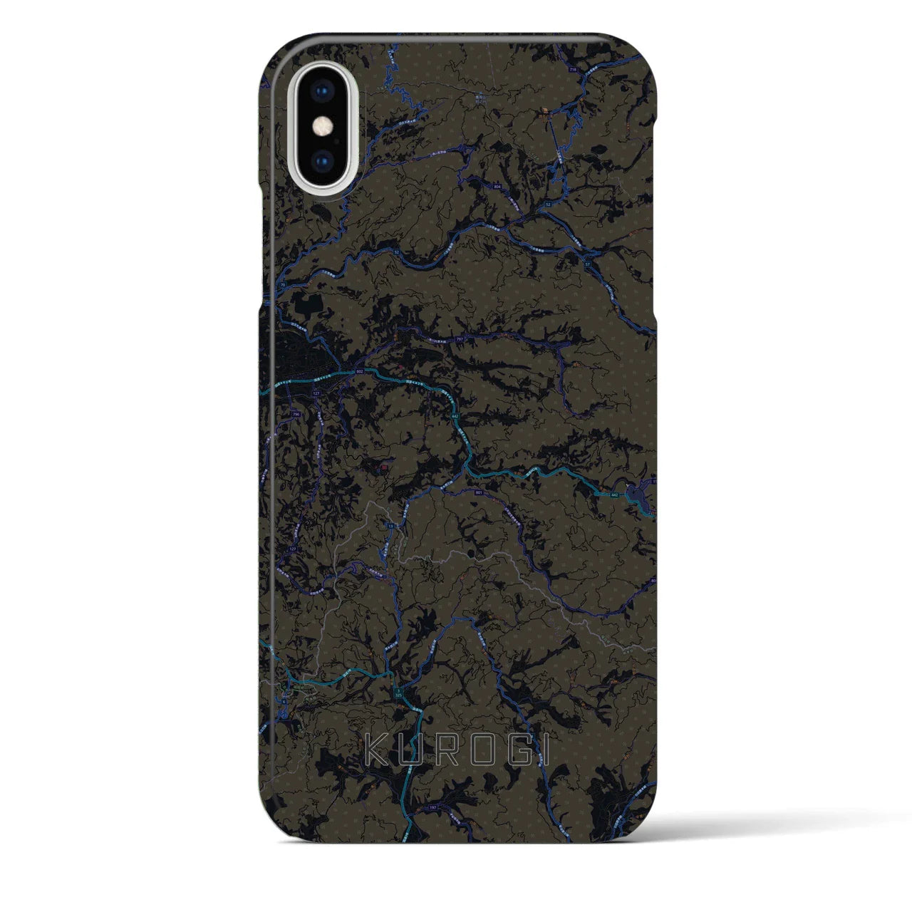 【黒木(福岡県)】地図柄iPhoneケース(バックカバータイプ)
