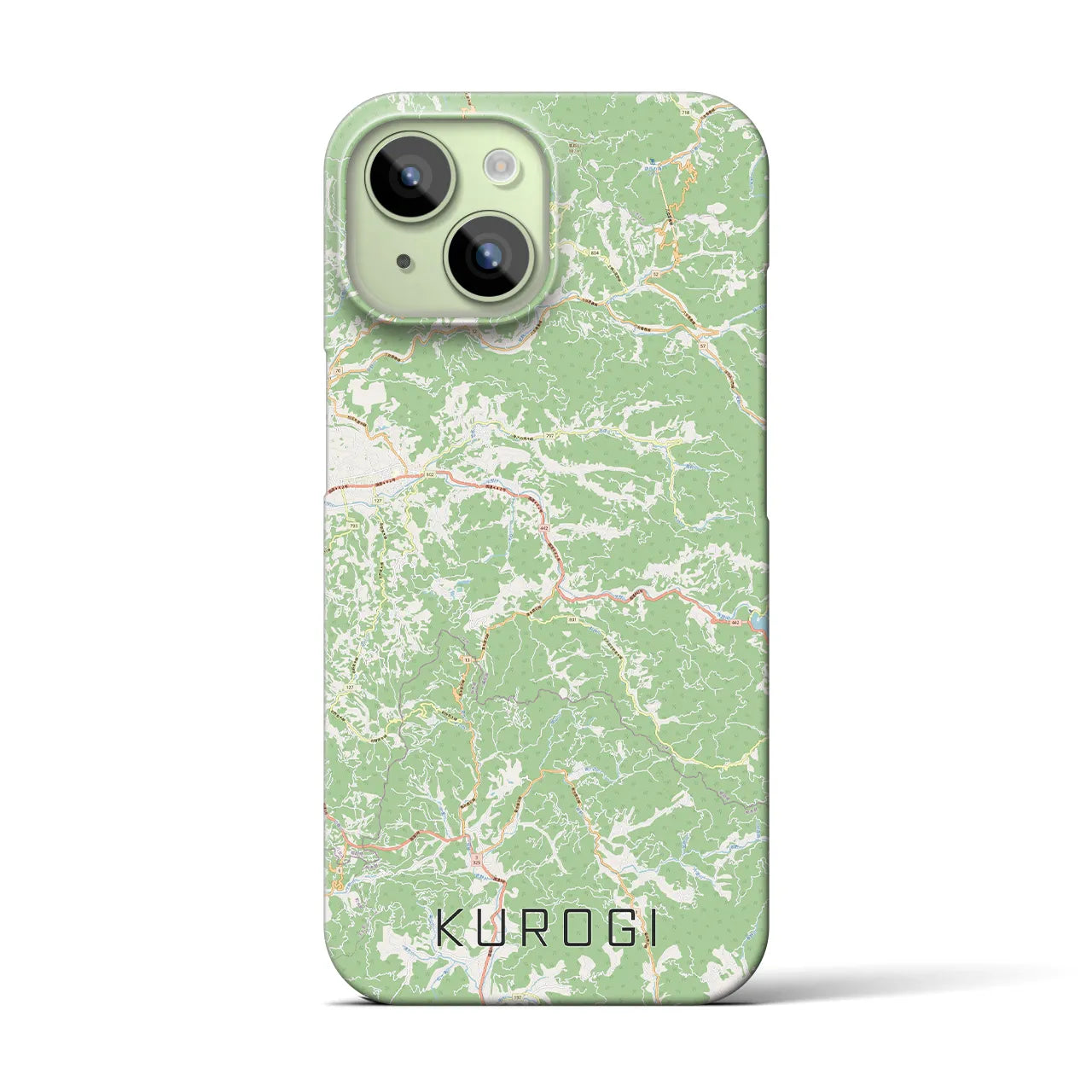 【黒木(福岡県)】地図柄iPhoneケース(バックカバータイプ)