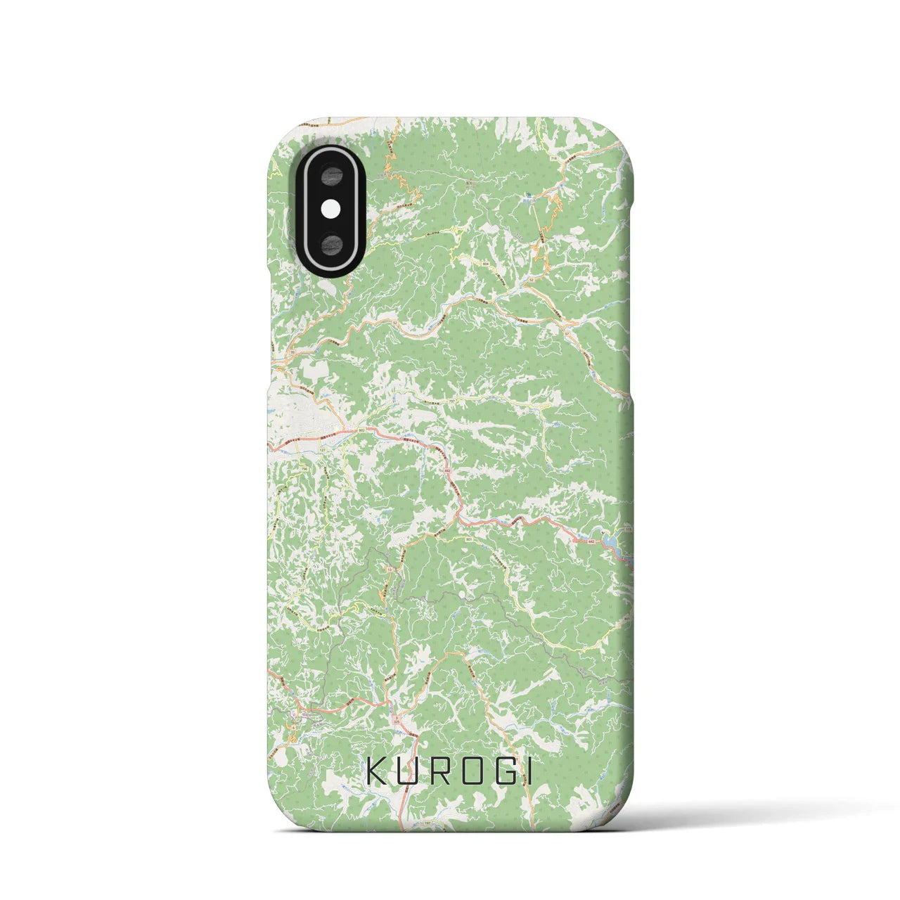【黒木(福岡県)】地図柄iPhoneケース(バックカバータイプ)