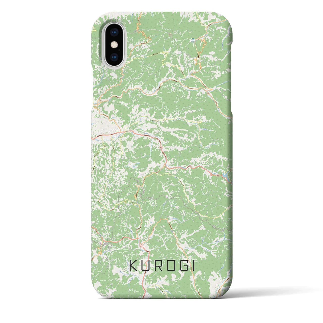 【黒木(福岡県)】地図柄iPhoneケース(バックカバータイプ)