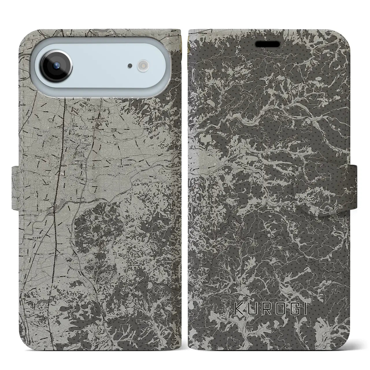 【黒木(福岡県)】地図柄iPhoneケース(手帳タイプ)