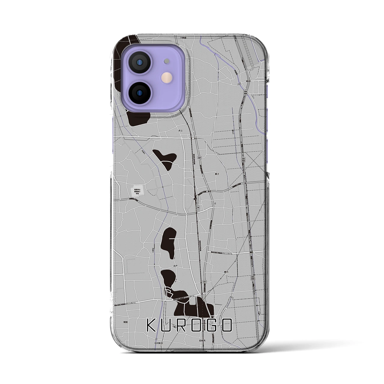 【黒子(茨城県)】地図柄iPhoneケース(クリアタイプ)