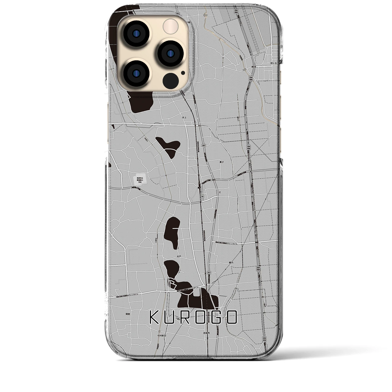 【黒子(茨城県)】地図柄iPhoneケース(クリアタイプ)