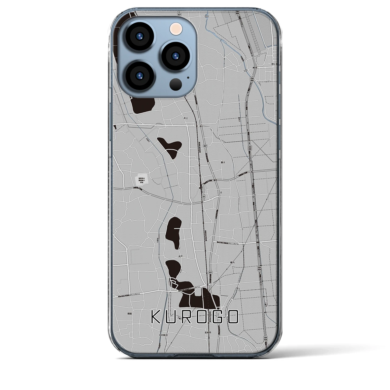 【黒子(茨城県)】地図柄iPhoneケース(クリアタイプ)