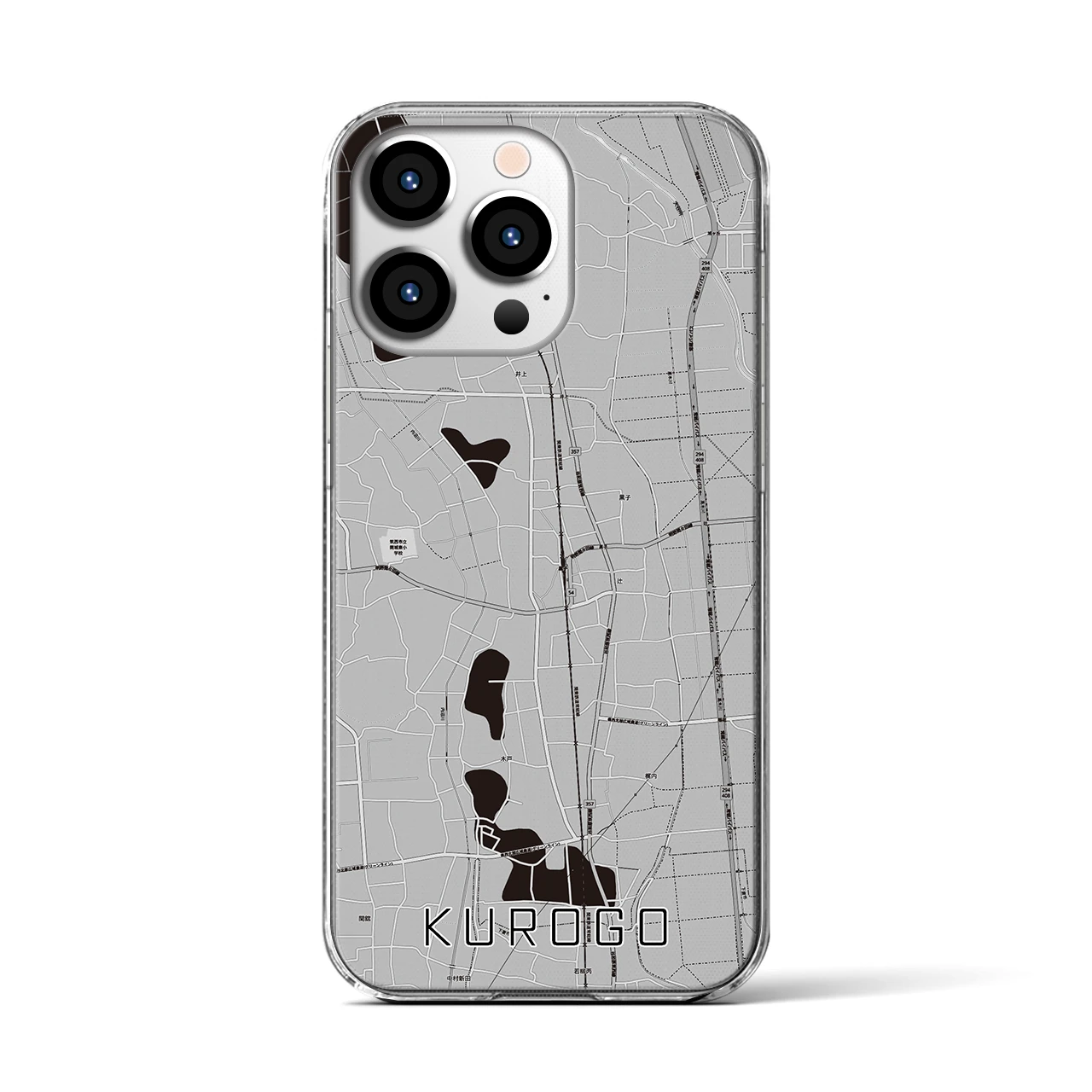 【黒子(茨城県)】地図柄iPhoneケース(クリアタイプ)