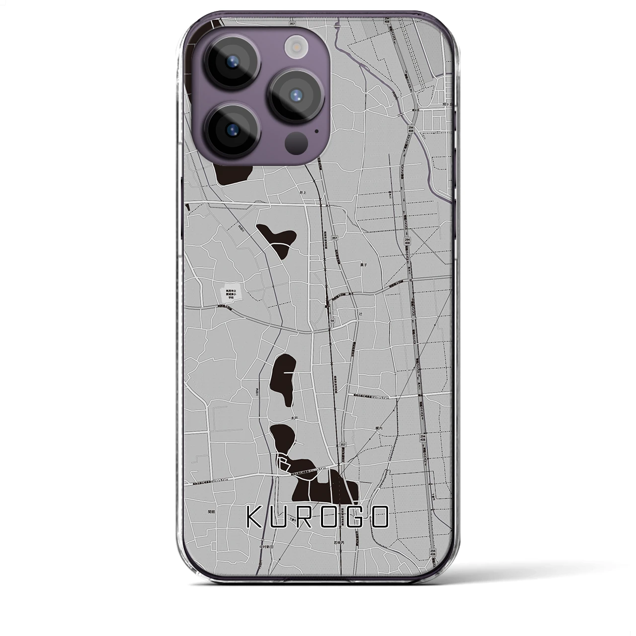 【黒子(茨城県)】地図柄iPhoneケース(クリアタイプ)