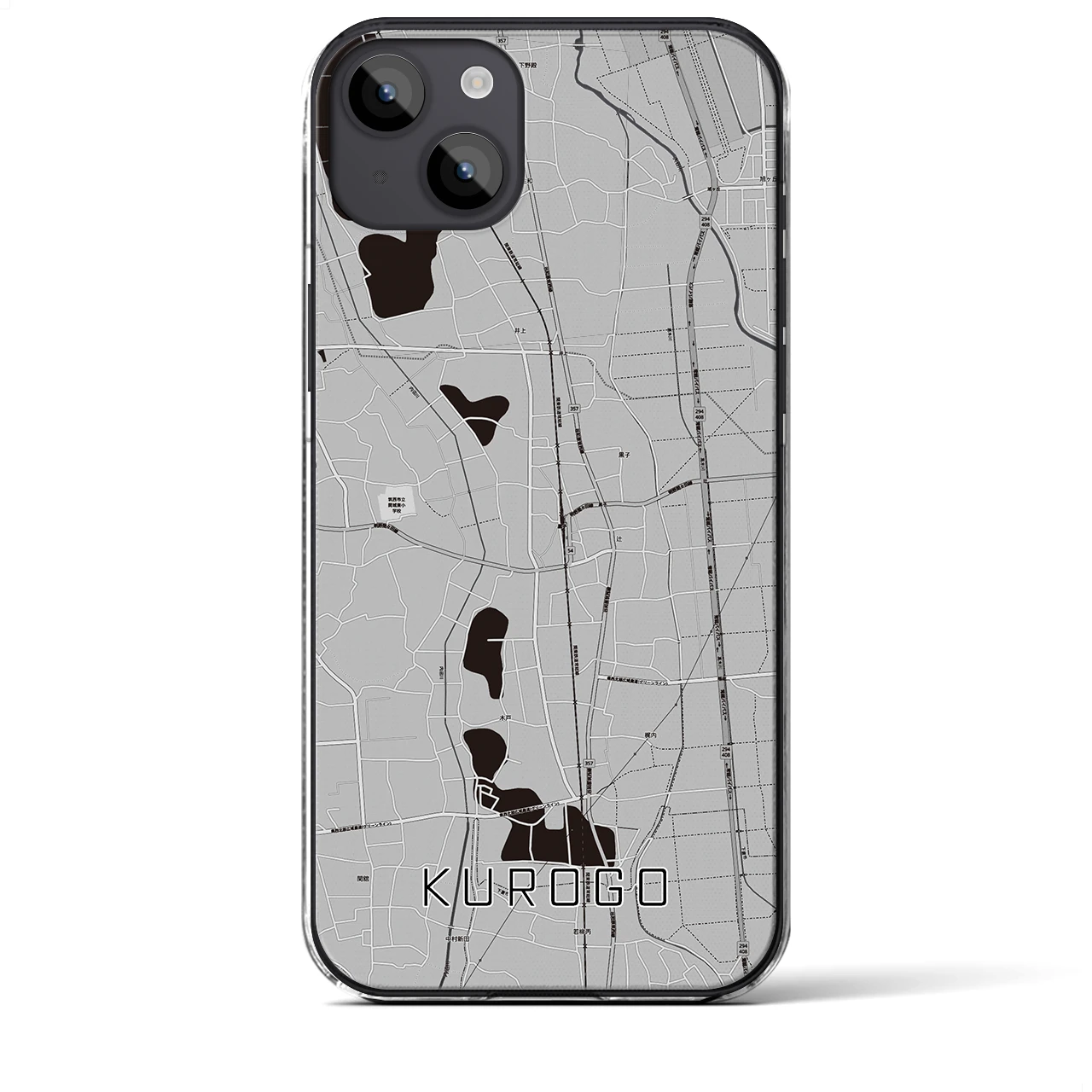 【黒子(茨城県)】地図柄iPhoneケース(クリアタイプ)