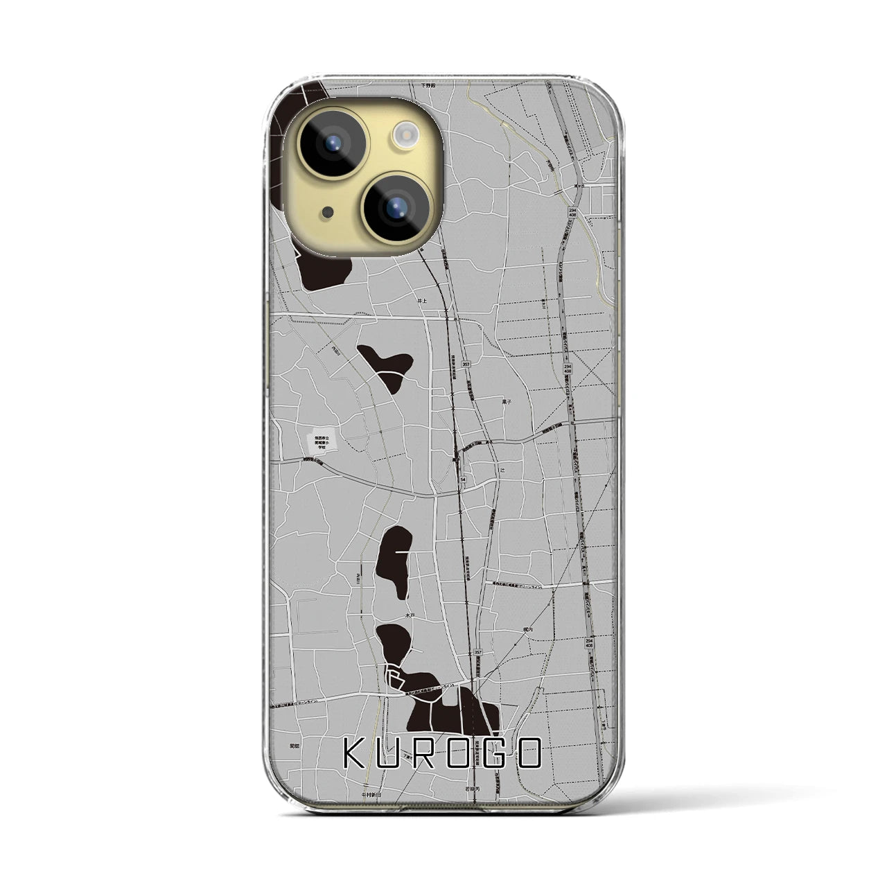 【黒子(茨城県)】地図柄iPhoneケース(クリアタイプ)