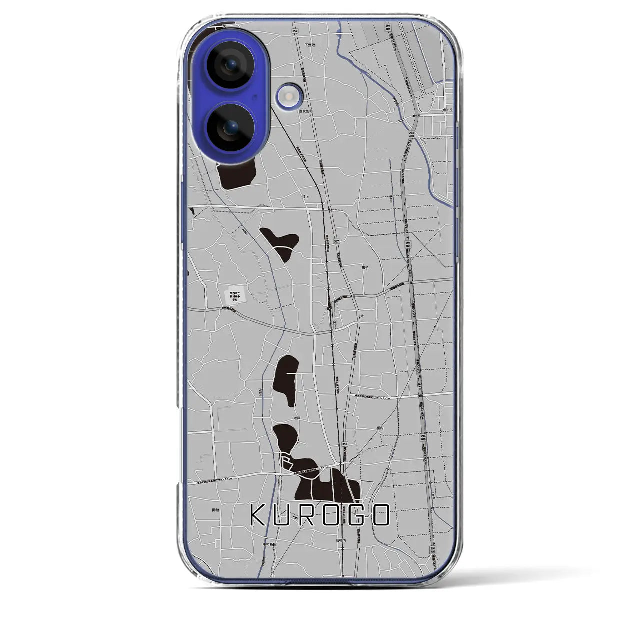 【黒子(茨城県)】地図柄iPhoneケース(クリアタイプ)