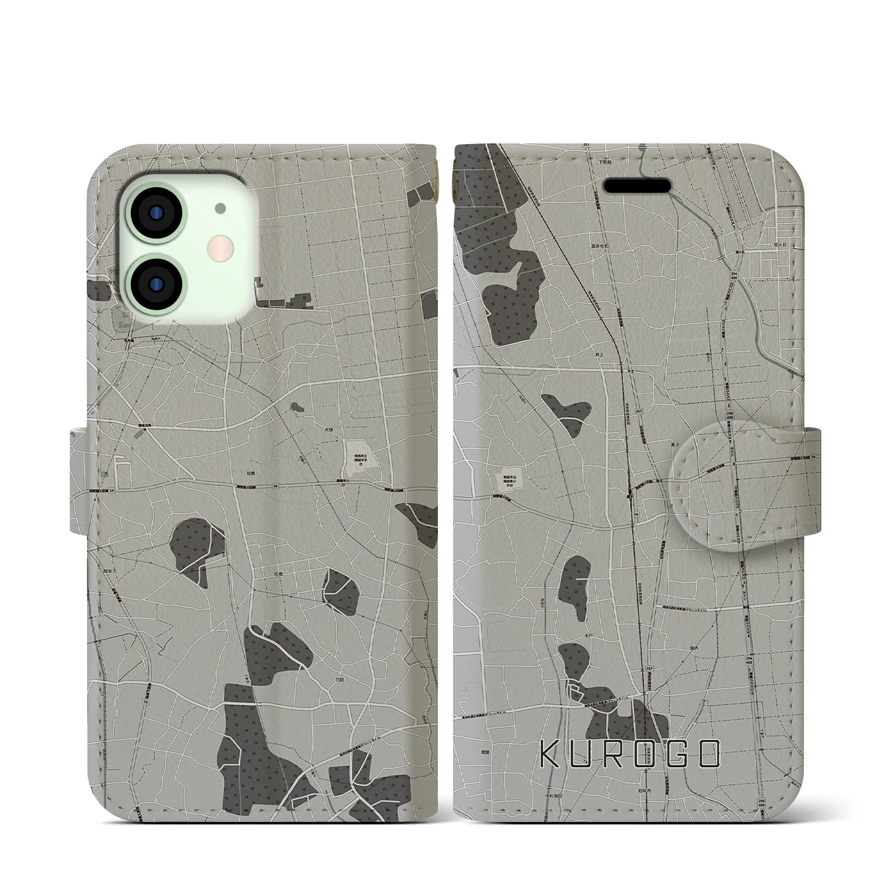 【黒子(茨城県)】地図柄iPhoneケース(手帳タイプ)