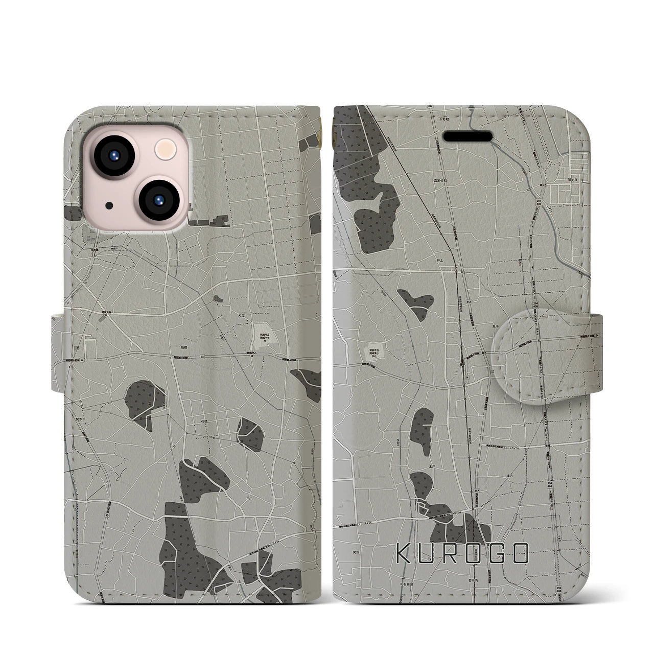 【黒子(茨城県)】地図柄iPhoneケース(手帳タイプ)