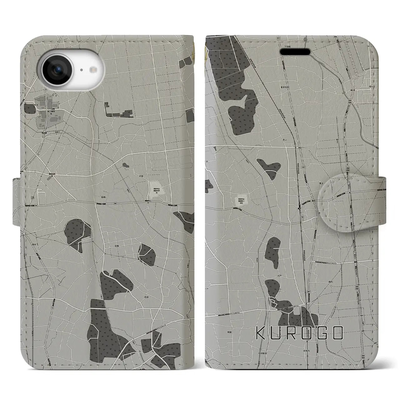 【黒子(茨城県)】地図柄iPhoneケース(手帳タイプ)