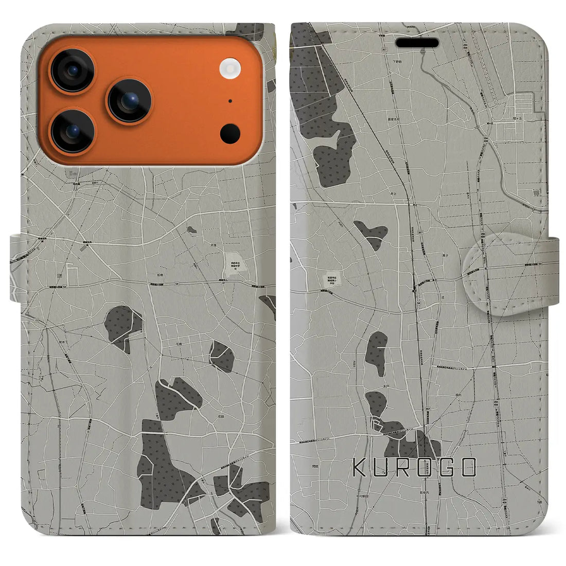 【黒子(茨城県)】地図柄iPhoneケース(手帳タイプ)