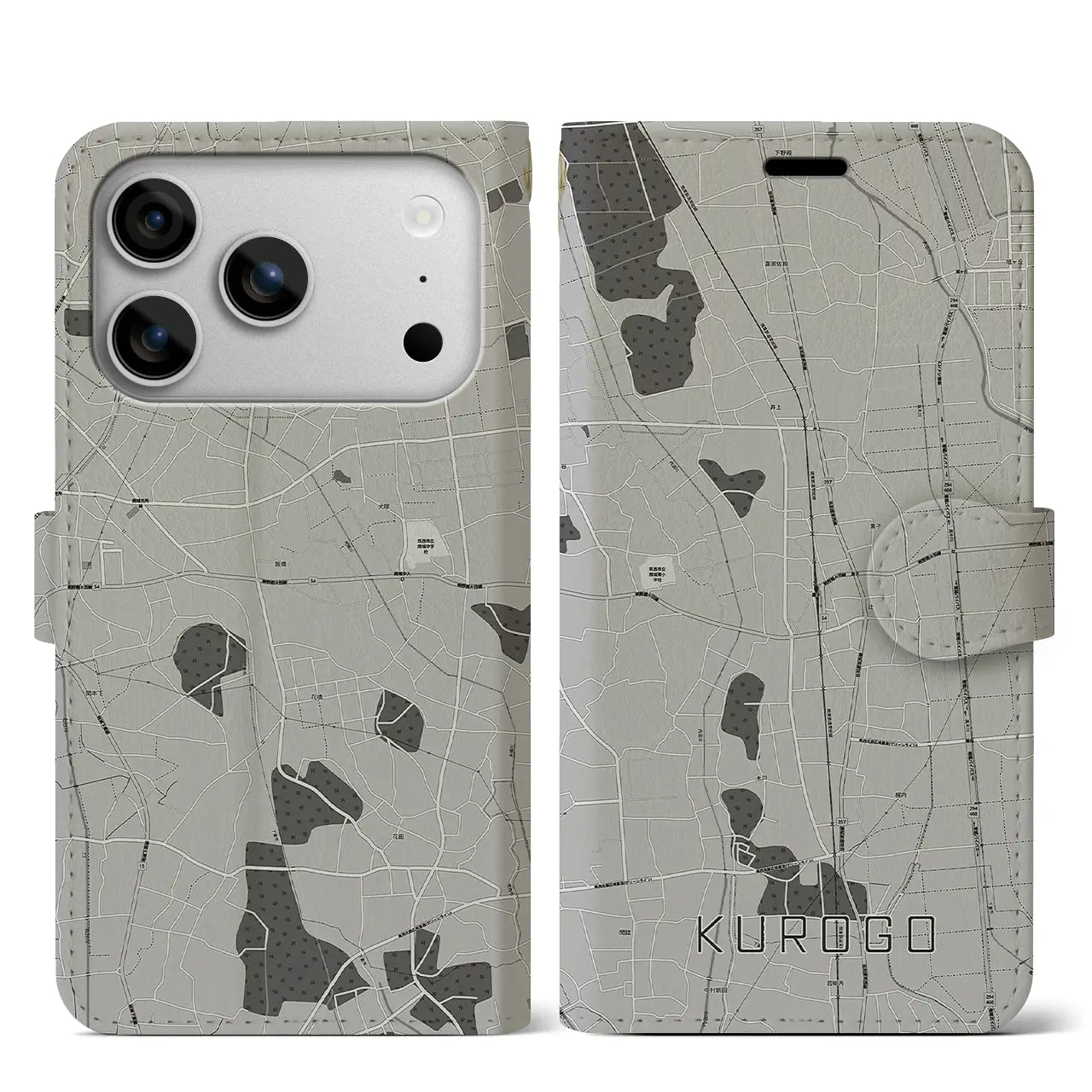 【黒子(茨城県)】地図柄iPhoneケース(手帳タイプ)