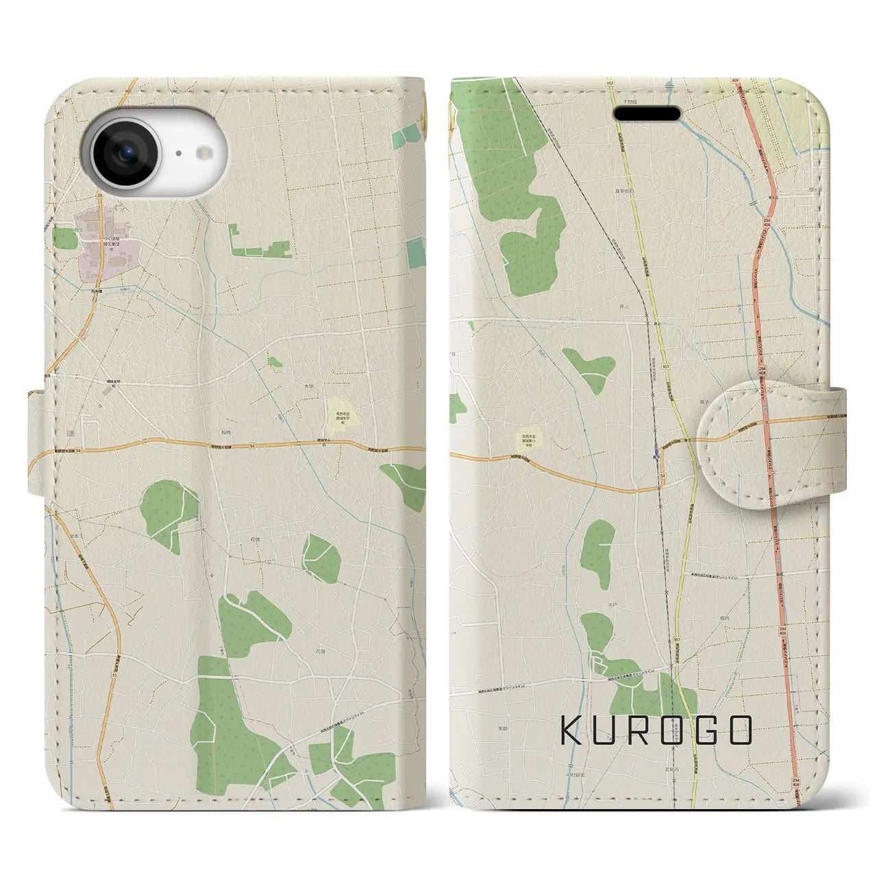 【黒子(茨城県)】地図柄iPhoneケース(手帳タイプ)