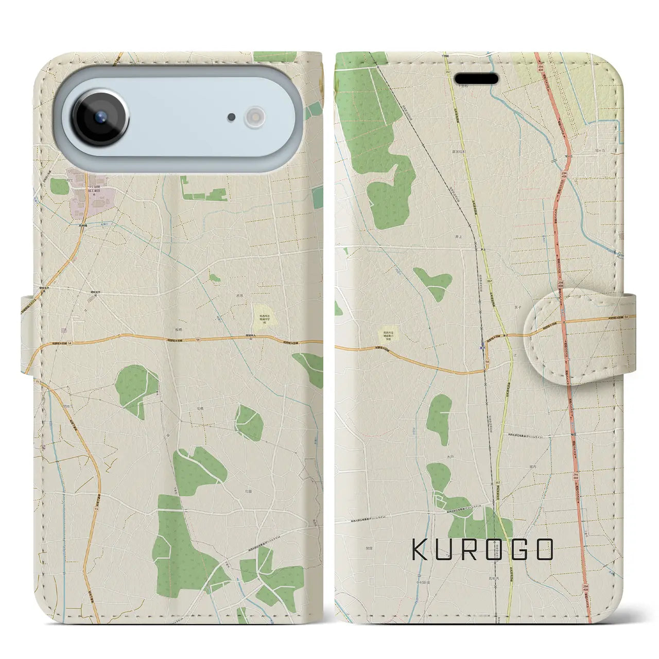 【黒子(茨城県)】地図柄iPhoneケース(手帳タイプ)