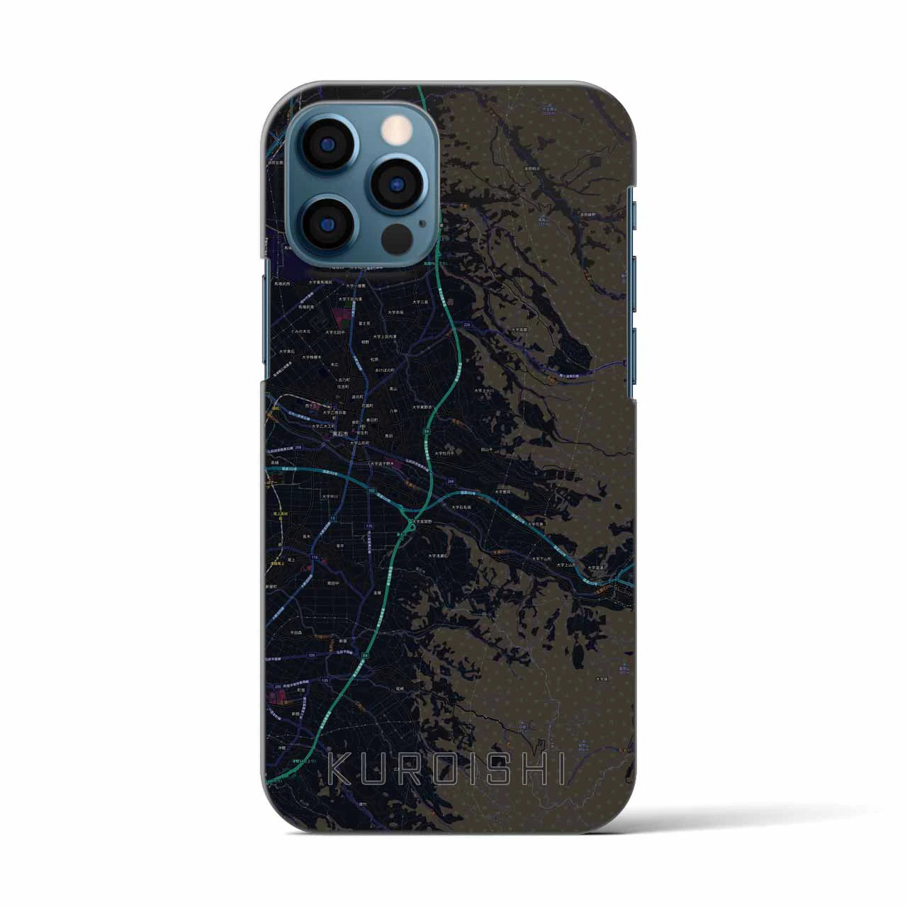 【黒石(青森県)】地図柄iPhoneケース(バックカバータイプ)