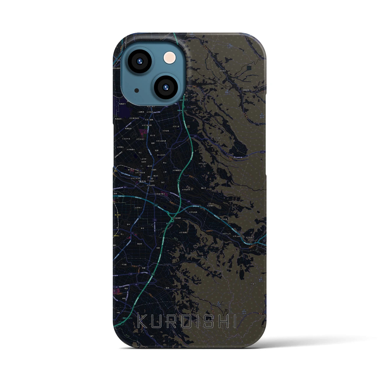【黒石(青森県)】地図柄iPhoneケース(バックカバータイプ)