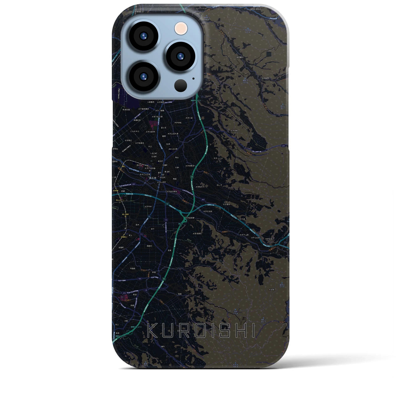 【黒石(青森県)】地図柄iPhoneケース(バックカバータイプ)