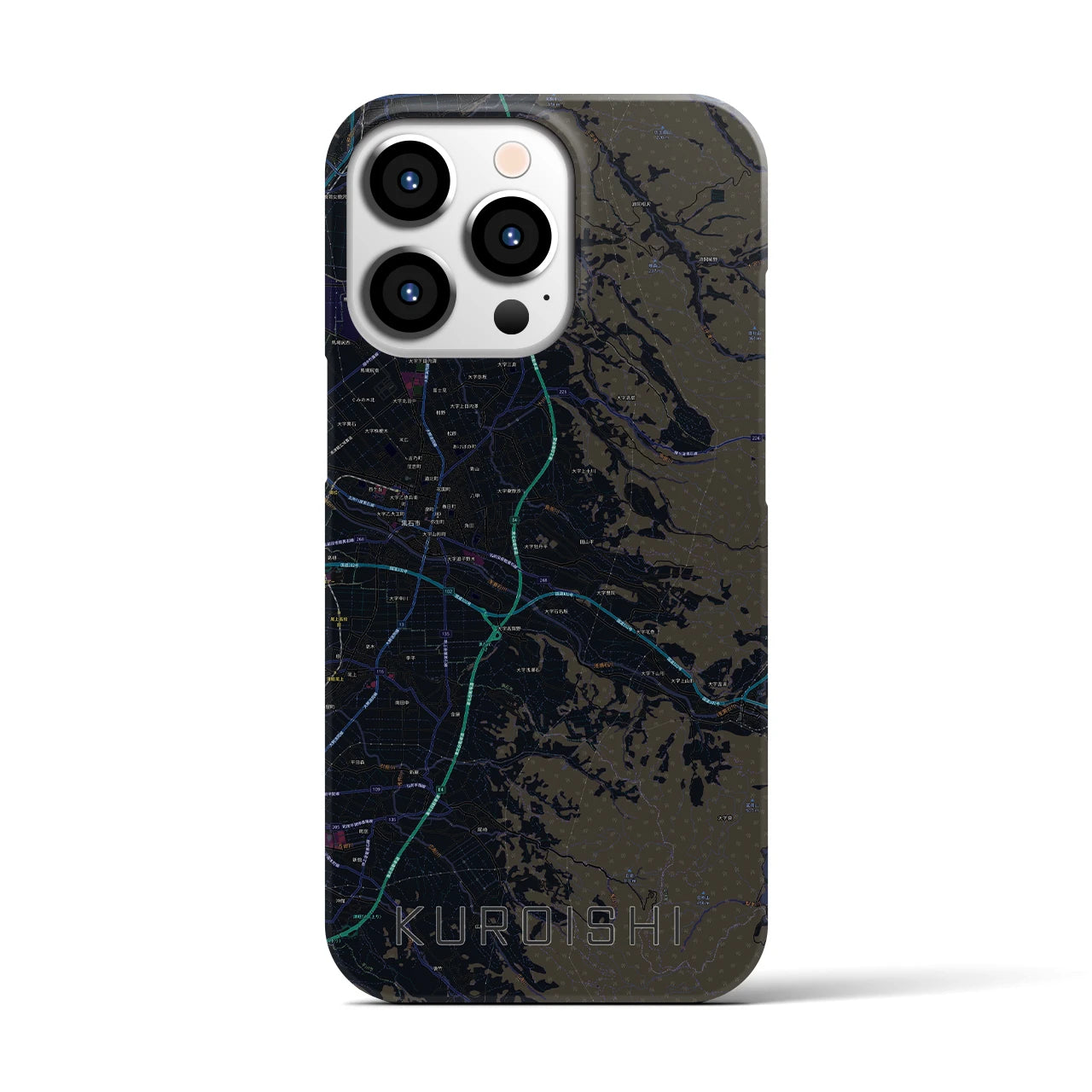 【黒石(青森県)】地図柄iPhoneケース(バックカバータイプ)