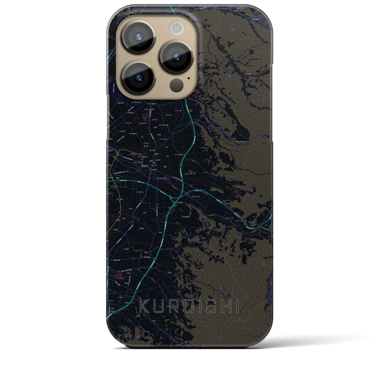 【黒石(青森県)】地図柄iPhoneケース(バックカバータイプ)