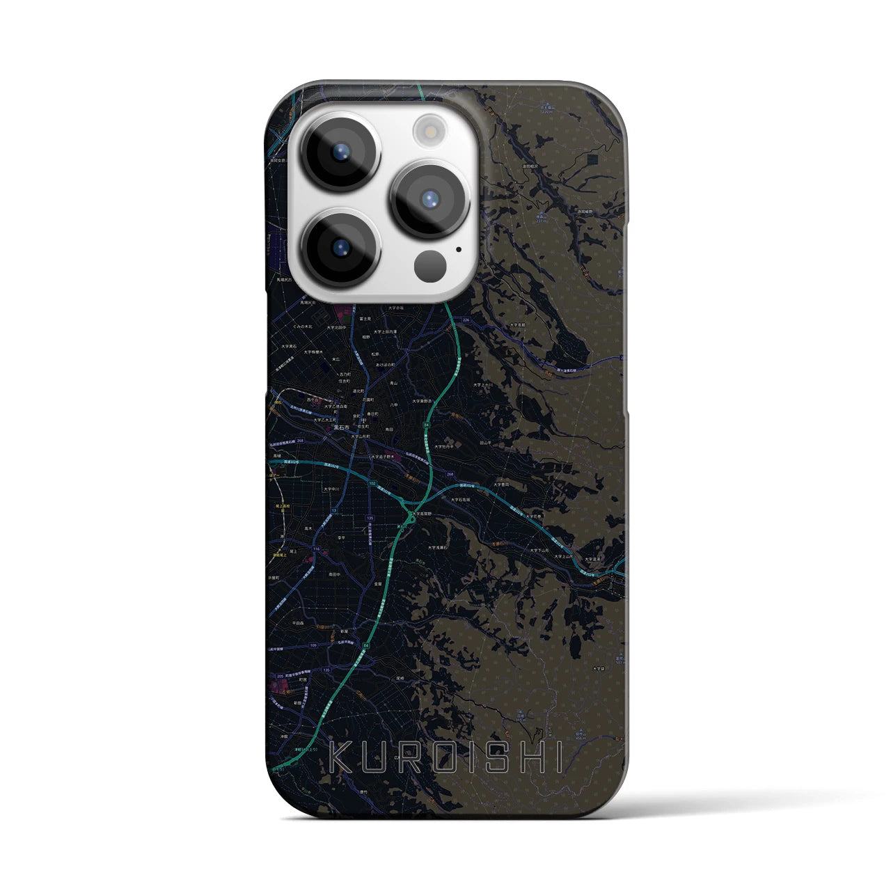 【黒石(青森県)】地図柄iPhoneケース(バックカバータイプ)