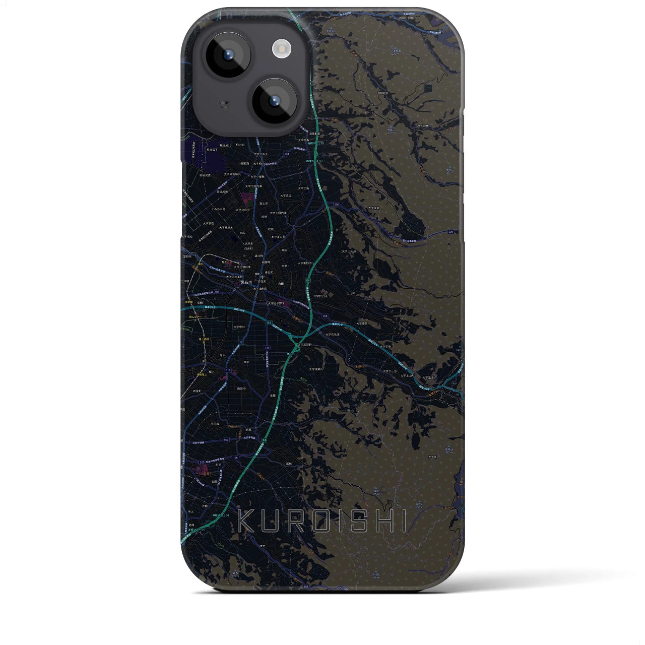 【黒石(青森県)】地図柄iPhoneケース(バックカバータイプ)