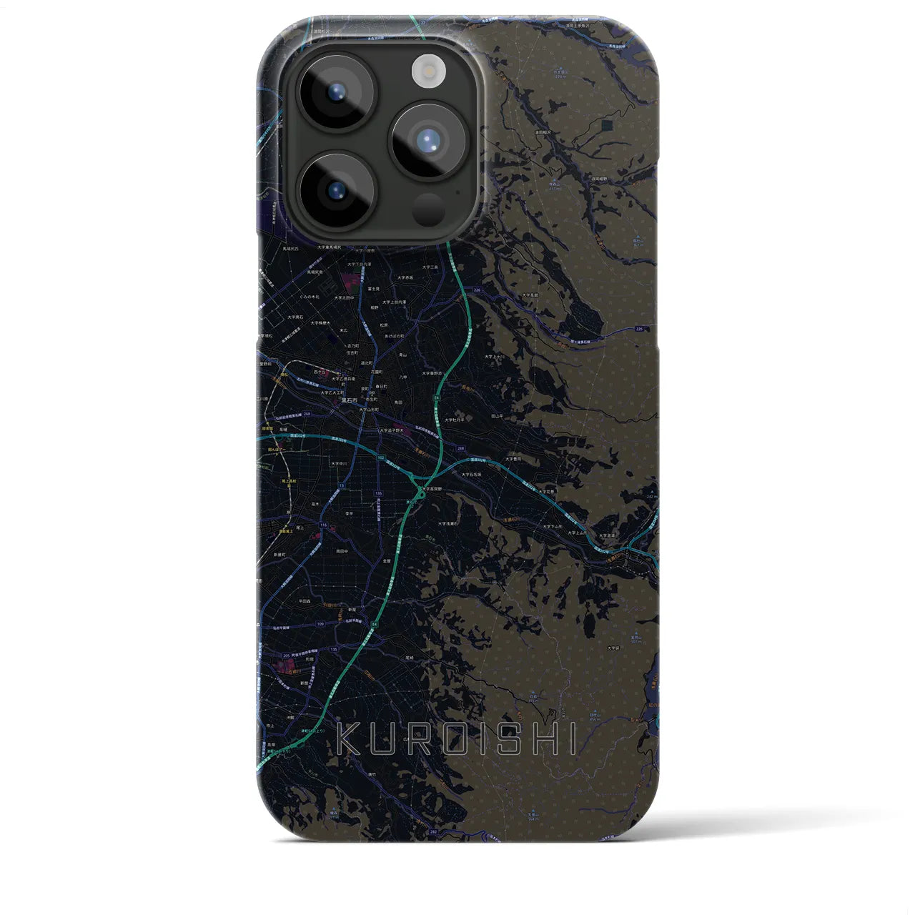 【黒石(青森県)】地図柄iPhoneケース(バックカバータイプ)